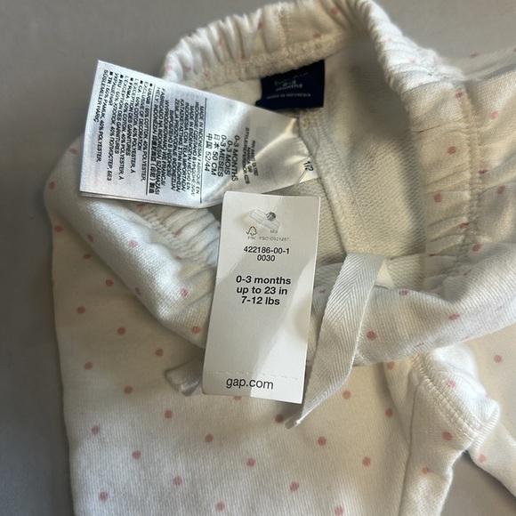 BabyGap NWT - White and Pink Infant pants - Picture 3 of 4